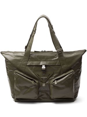 Prada triangle-logo leather bag - Green