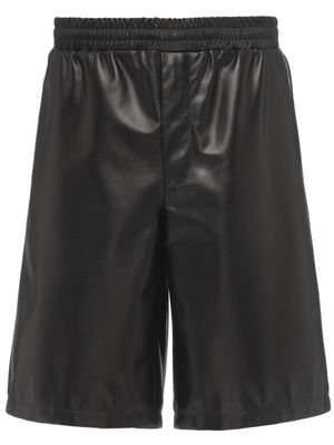 Prada triangle-logo leather shorts - Black