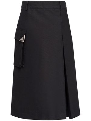 Prada triangle-logo midi cargo skirt - Black