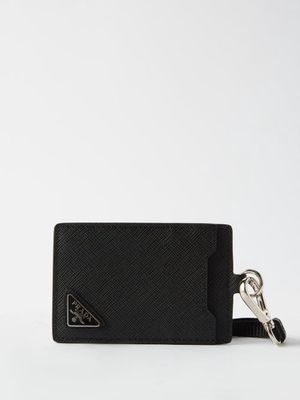Prada - Triangle-logo Plaque Saffiano-leather Cardholder - Mens - Black