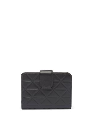 Prada triangle-logo quilted leather wallet - Black