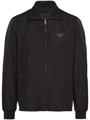 Prada triangle-logo silk jacket - Black