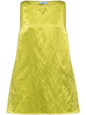 Prada triangle-logo sleeveless minidress - Green