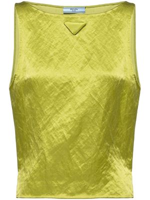 Prada triangle-logo sleeveless top - Green