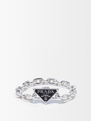 Prada - Triangle-logo Sterling-silver Bracelet - Womens - Silver