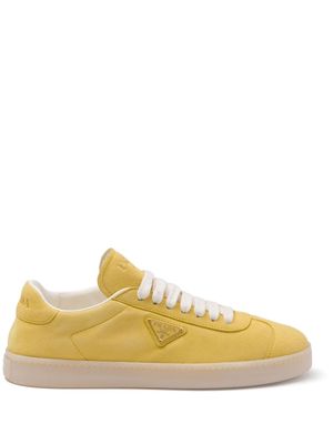 Prada Triangle-logo suede sneakers - Yellow