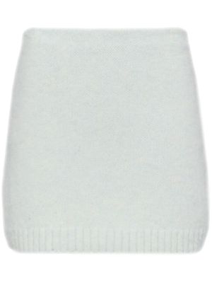 Prada triangle-logo wool skirt - White