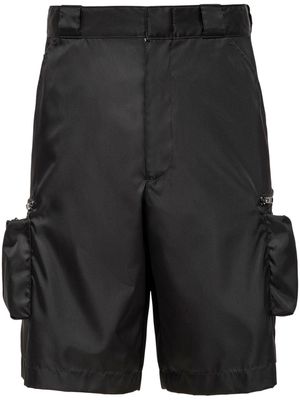 Prada triangle-plaque cargo shorts - Black