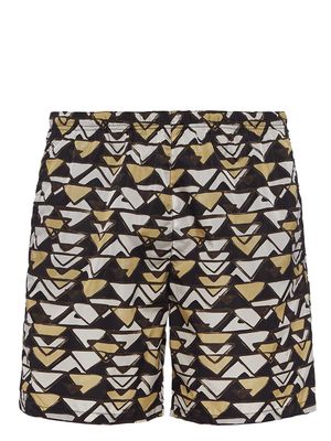 Prada triangle-print swim shorts - Black