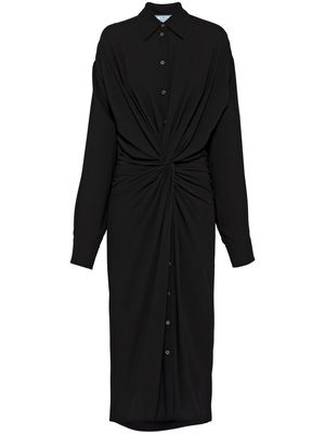 Prada twist wool shirt dress - Black