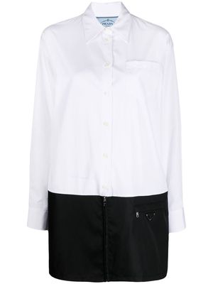 Prada two-tone shirtdress - White