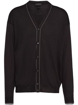 Prada V-neck silk cardigan - Black