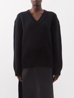 Prada - V-neck Wool-blend Sweater - Womens - Black