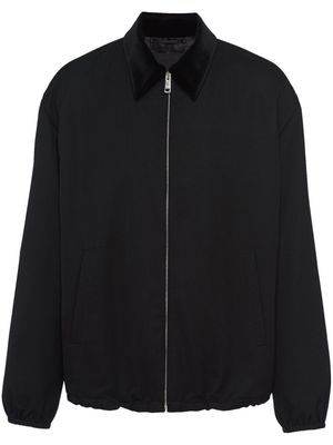 Prada velvet-collar wool jacket - Black
