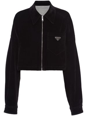 Prada velvet cropped jacket - Black