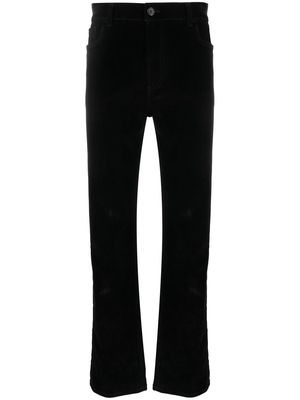 Prada velvet straight-leg denim trousers - Black