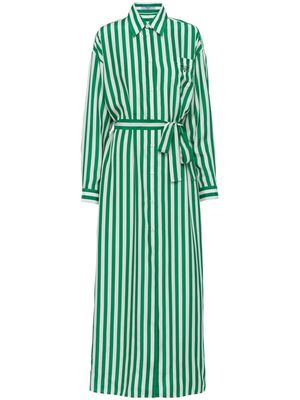 Prada vertical-stripe shirtdress - Green