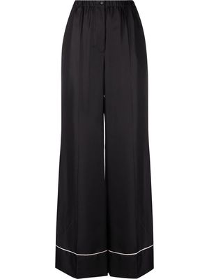 Prada wide-leg silk trousers - Black