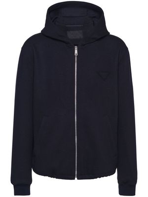 Prada zip-front wool hoodie - Blue
