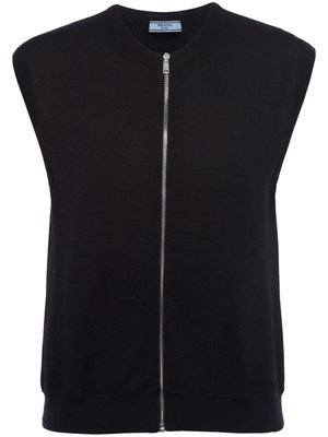 Prada zip-up cashmere vest - Black