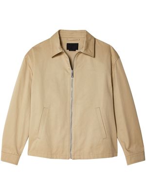 Prada zip-up cotton shirt jacket - Neutrals