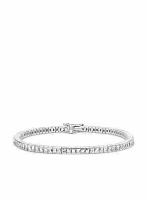 Pragnell 18kt white gold French cut diamond line bracelet - Silver