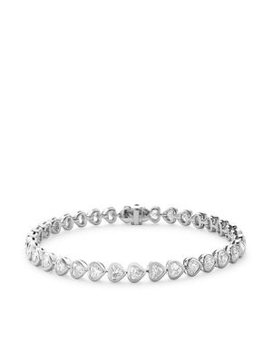 Pragnell 18kt white gold heart-shaped diamond line bracelet - Silver