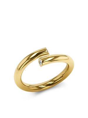 Pragnell 18kt yellow gold Eclipse crossover diamond ring