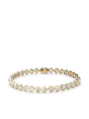 Pragnell 18kt yellow gold heart shaped diamond line bracelet