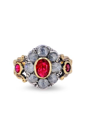 Pragnell Vintage 1790s 18kt yellow gold Georgian ruby and diamond ring