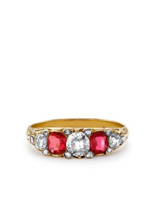 Pragnell Vintage 1837-1890 18kt yellow gold diamond and ruby ring
