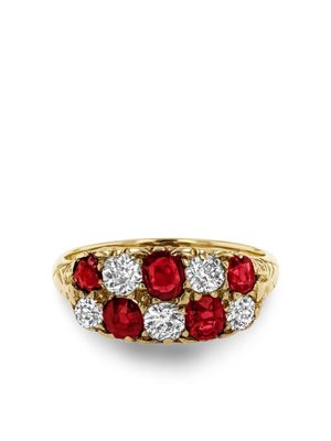 Pragnell Vintage 1880s 18kt yellow gold Victorian ruby and diamond ring
