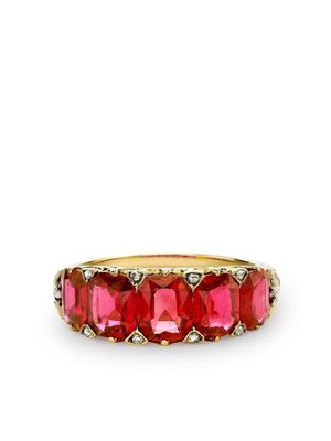 Pragnell Vintage 18kt yellow gold Victorian Five Stone Burmese ruby ring