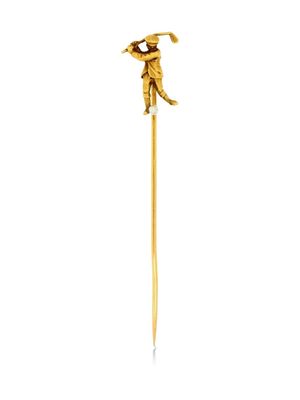 Pragnell Vintage Belle Époque 18kt yellow gold Golfer pin