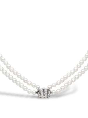 Pragnell Vintage Contemporary 18kt white gold pearl and diamond necklace