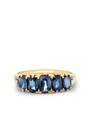 Pragnell Vintage Victorian Five Stone 18kt yellow gold sapphire ring