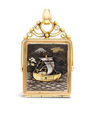 Pragnell Vintage Victorian Japanese Shakudo locket pendant - Gold
