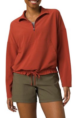 prAna Railay Half Zip Pullover in Rust