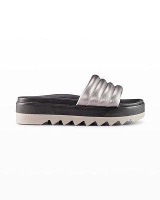 Prato Metallic Flat Slide Sandals