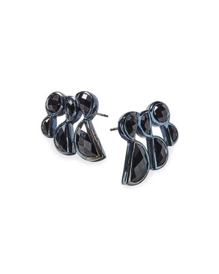 Prawn Earrings in Black Spinel