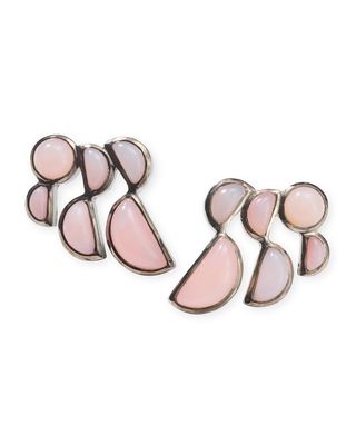 Prawn Stud Earrings, Pink Opal