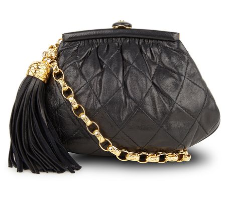 Pre-Owned Chanel Bijoux Chain Kisslock Belt Bag Lambskin Black
