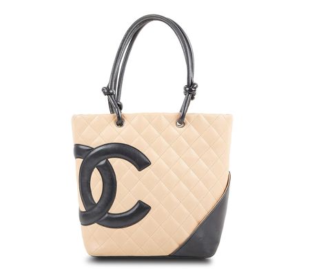 Pre-Owned Chanel Cambon Tote Large Beige