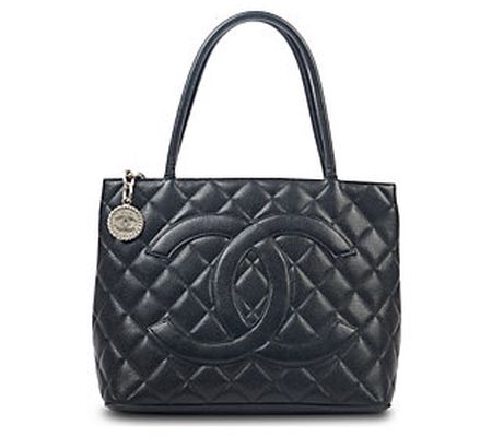 Pre-Owned Chanel Medallion Tote SHW Caviar Blac k