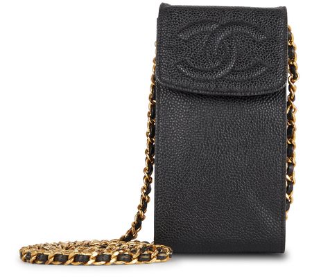 Pre-Owned Chanel Mini Crossbody Bag Caviar Blac k