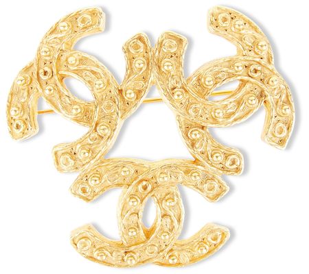 Pre-Owned Chanel Triple CC Gold Brooch