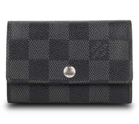 Pre-Owned Louis Vuitton 6-Key Holder Damier Gra phite Black