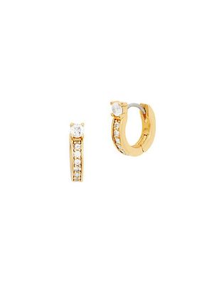 Precious Delights Gold-Plated & Cubic Zirconia Huggie Hoop Earrings
