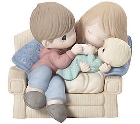 Precious Moments Couple On Couch With New Baby Figurine