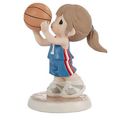 Precious Moments' Girl Playing Basketball Figur ine - Brunette